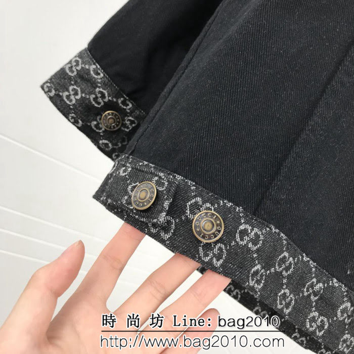 GUCCI古馳 Vintage日版 古著提花拼接 水洗做舊牛仔夾克 情侶款 ydi1314